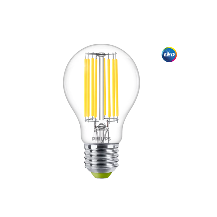 MASTER Ultra Efficient LED bulb
MAS LEDBulbND4-60W E27 840 A60 CL G EELA
Order code: 929003066802
Full product code: 871951442079300