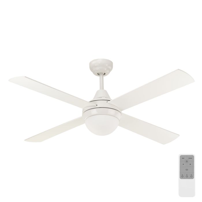 Lonsdale White Ceiling Fan with B22 Light & Remote