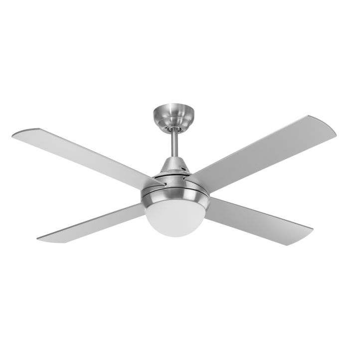 Lonsdale Brushed Chrome Ceiling Fan with B22 Light & Remote