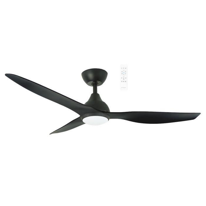 MADC1333MMR Avoca DC 1320mm 3 ABS Blade WIFI & Remote Control Ceiling Fan with Variable Dim 20w CCT LED Light Matt Black