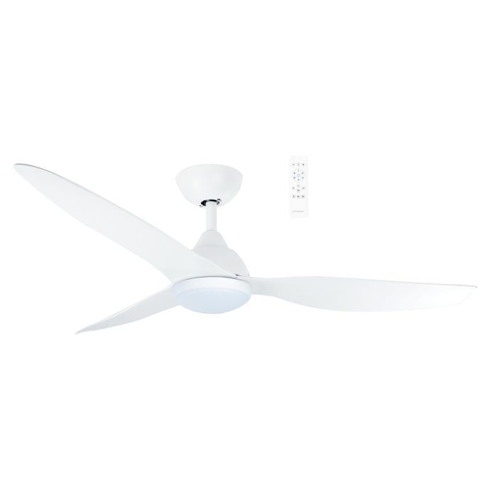 MADC1233WWR Avoca DC 1220mm 3 ABS Blade WIFI & Remote Control Ceiling Fan with Variable Dim 20w CCT LED Light Matt White