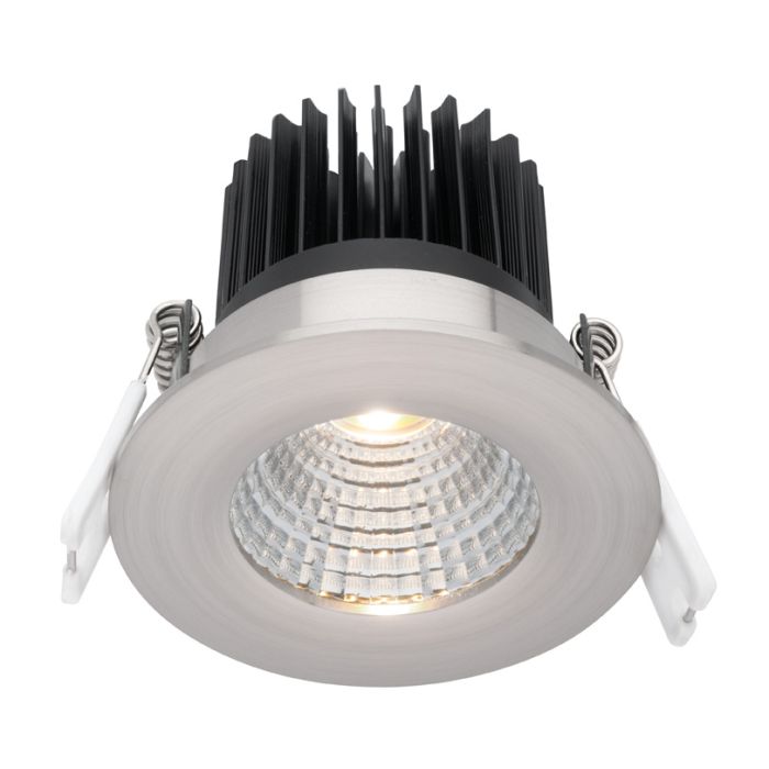 Gizmo Round 7W Fixed Dimmable LED Downlight - Brushed Chrome Warm White 3000k - MD630S-3