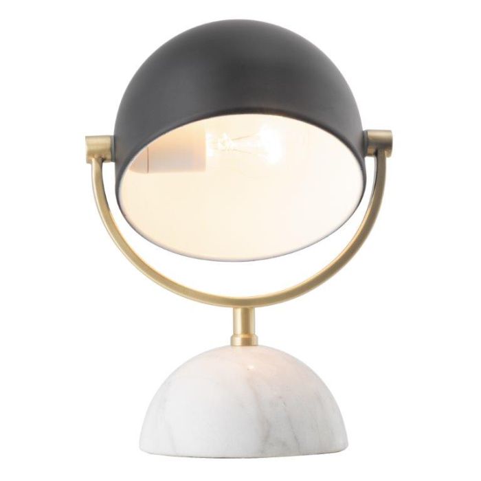 Mercator Ainsley Black and Satin Brass Table Lamp with Marble Base - MTBL012