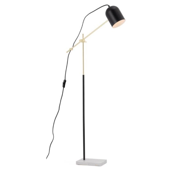 Gold task outlet floor lamp