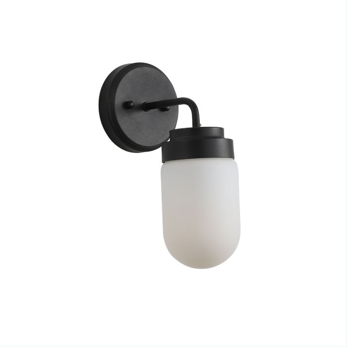 DUNBURN WALL LIGHT BLACK/OPAL OL54191BK