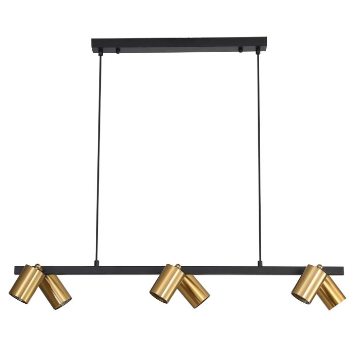 BRIDGE 6 LIGHT GU10 PENDANT BLACK OL56013/6SB