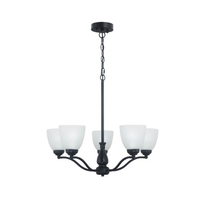 ROCHESTER 5 LIGHT PENDANT BLACK / FROST OL65321/5BK