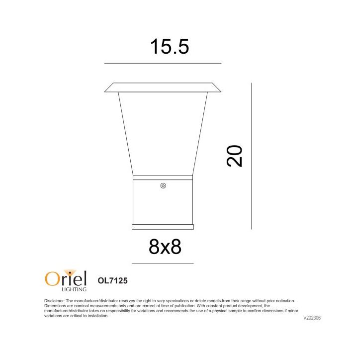 OBLIK PILLAR MOUNT OUTDOOR LIGHT BLACK OL7125BK