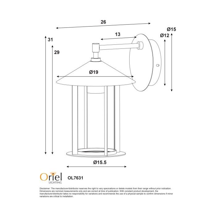 HOLFORD OUTDOOR WALL LIGHT WHITE/CLEAR OL7631WH