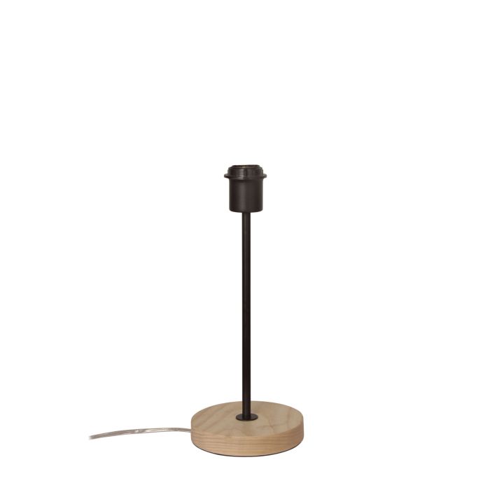 FINO BASE Black Timber and Black Table Lamp Base E27 - OL91311BK