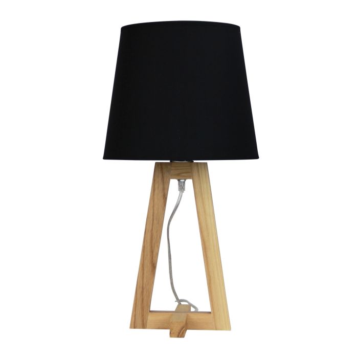 EDRA TABLE LAMP Black Scandi Table Lamp with Black Cotton Shade - OL93531BK