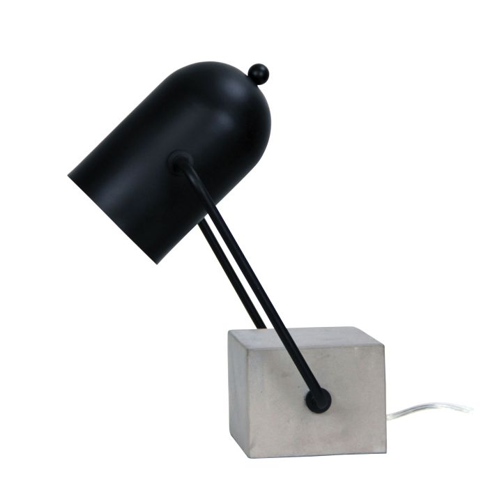EVERTON Chunky Concrete and Black Desk Lamp - OL98868BK