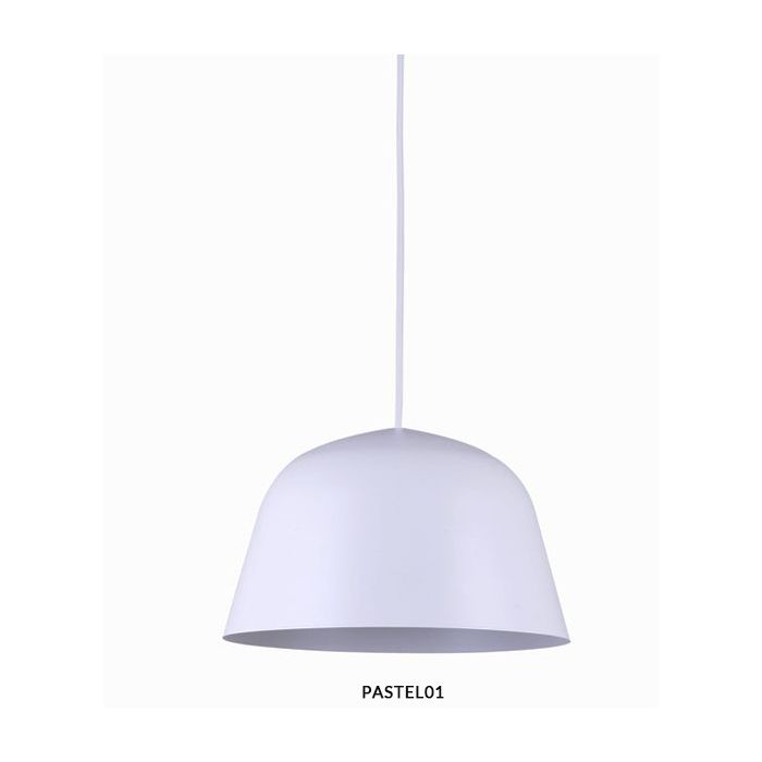 PENDANT ES 40W HAL Matte WH Angled DOME PASTEL01A Cla Lighting