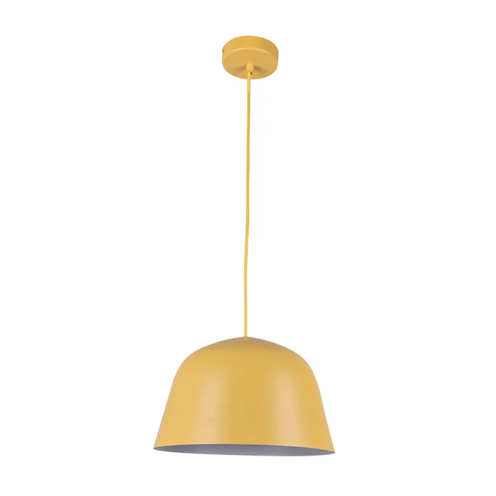 PENDANT ES 40W HAL Matte Yellow Angled DOME PASTEL07A Cla Lighting