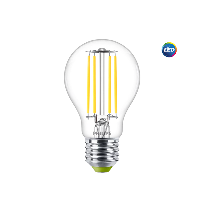 MASTER Ultra Efficient LED bulb
MAS LEDBulbND2.3-40W E27840 A60CL G EELA
Order code: 929003066502
Full product code: 871951442075500