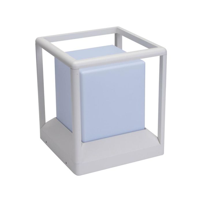 CUBED SHAPED PILLAR MOUNT IP65 E27 WHITE 10994