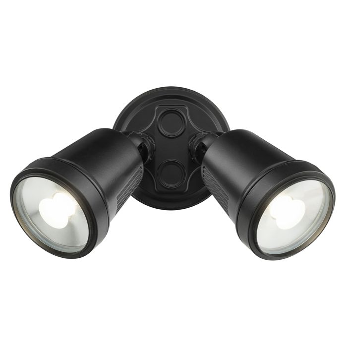 HUNTER TRIO 2 LIGHT CCT LED FLOODLIGHT BLACK- 20622/06