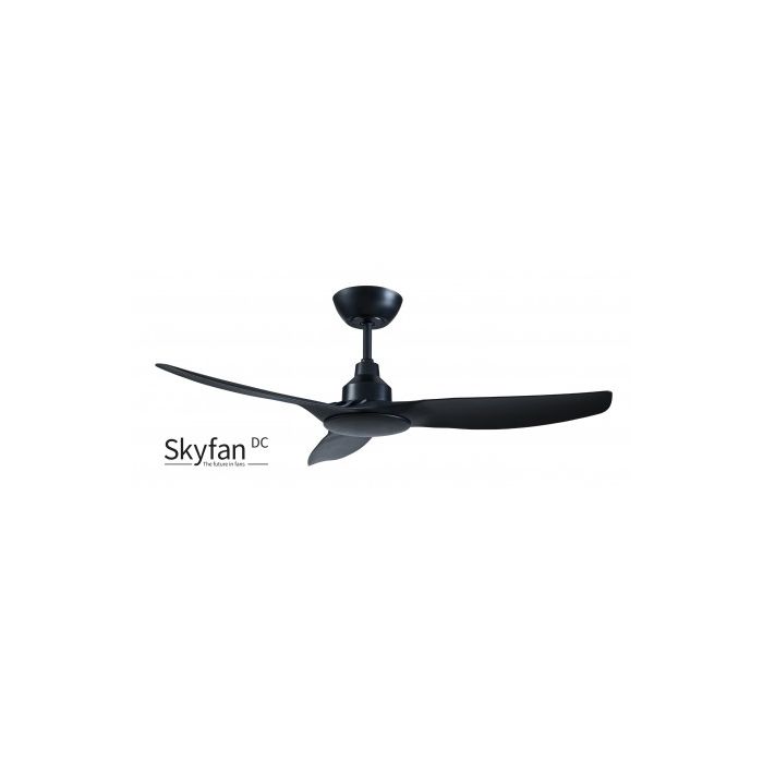 SKYFAN - 48"/1200mm Glass Fibre Composite 3 Blade DC Ceiling Fan - Black - Indoor/Covered Outdoor  - SKY1203BL