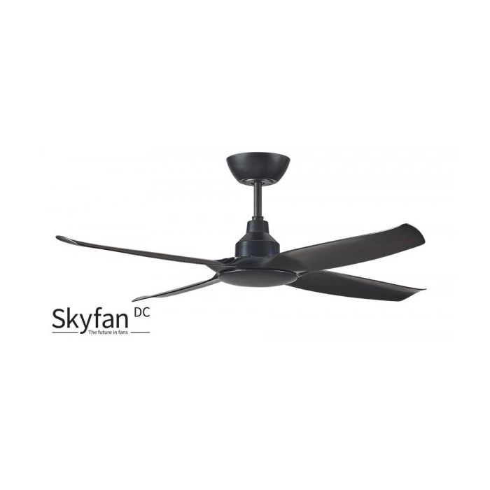 SKYFAN 4 - 48"/1200mm Glass Fibre Composite 4 Blade DC Ceiling Fan - Black - Indoor/Covered Outdoor - SKY1204BL