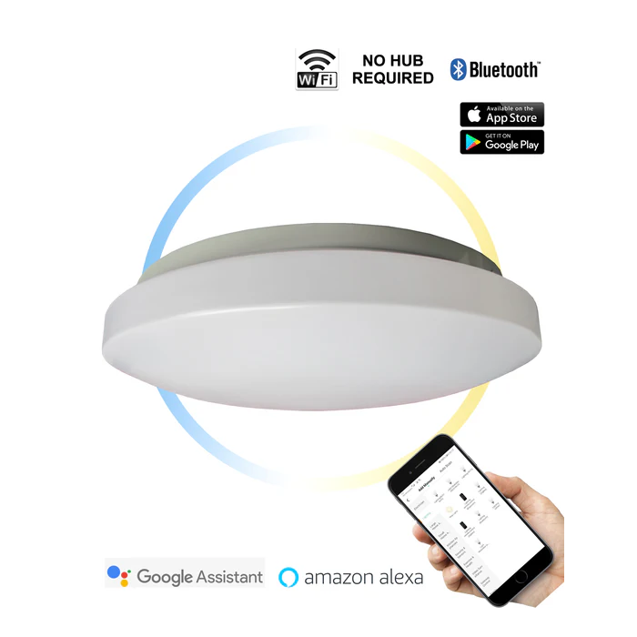 LED Smart White Round Dimmable Tri-CCT Oyster Light SMTOYS1