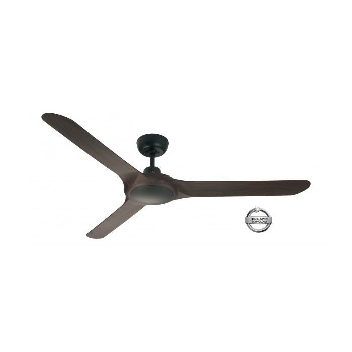 SPYDA - 62"/1570mm Fully Moulded PC Composite 3 Blade Ceiling Fan in Walnut - Indoor/Outdoor/Coastal (not light adaptable)  - SPY1573NWN