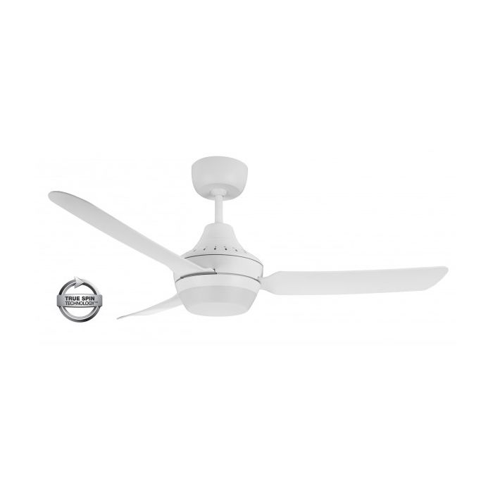 STANZA - 48"/1220mm Glass Fibre Composite 3 Blade Ceiling Fan with 2x B22 Lamp Holder - White - Indoor/Covered Outdoor  - STA1203WH-L