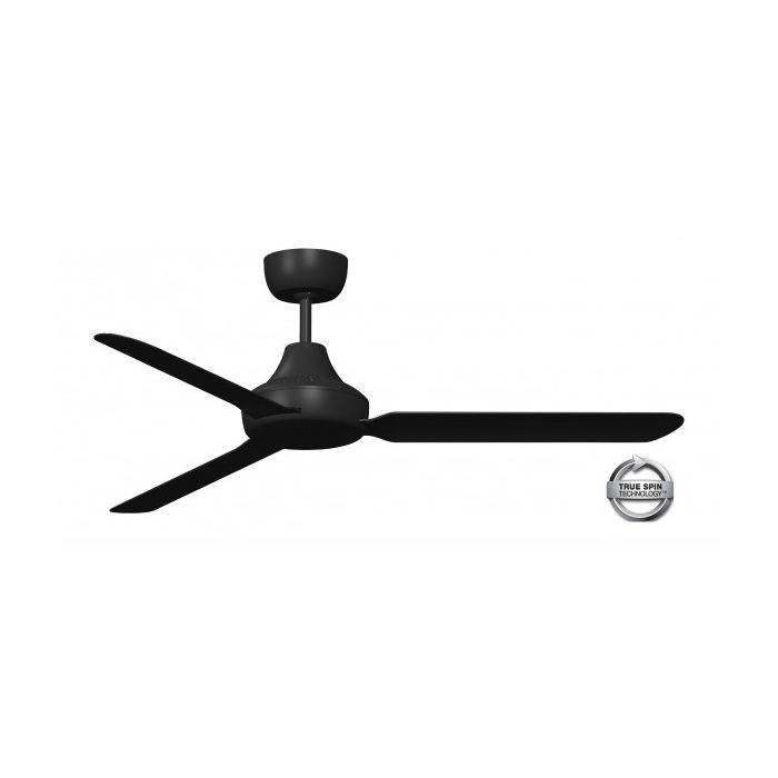 STANZA - 56"/1400mm Glass Fibre Composite 3 Blade Ceiling Fan - Black - Indoor/Covered Outdoor  - STA1403BL