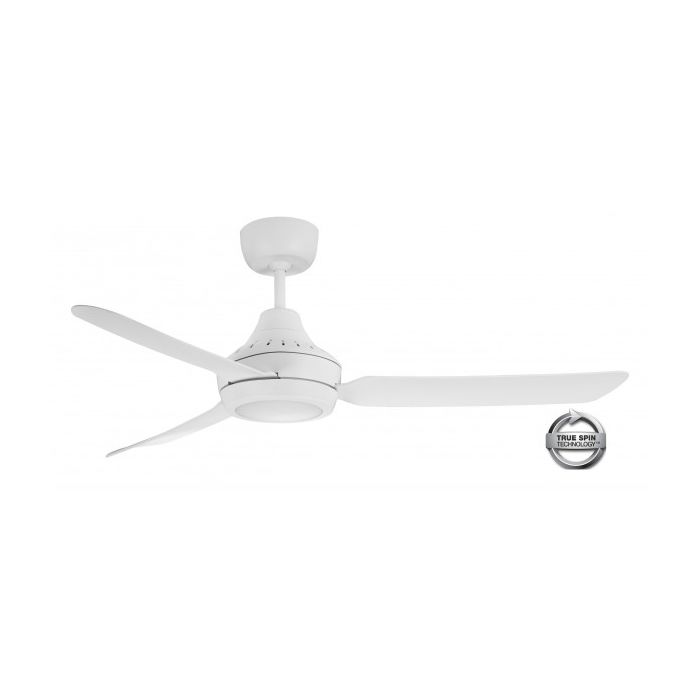 STANZA - 56"/1400mm Glass Fibre Composite 3 Blade Ceiling Fan with 20W LED Light - White - Indoor/Covered Outdoor  - STA1403WHLED