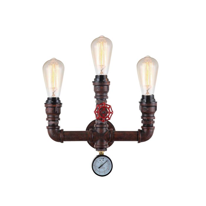  Steam Series 3XE27 AGED IRON PIPE WALL LAMP STEAM1 Cla Lighting 