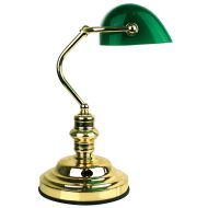 BANKERS LAMP TOUCH BRASS / DARK GREEN