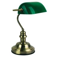 BANKERS LAMP ANTIQUE BRASS (switched)