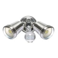 HUNTER-III 2 LIGHT LED FLOODLIGHT WITH SENSOR (19245/13) SATIN NICKEL BRILLIANT LIGHTING - 19245/13