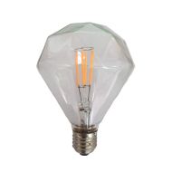 GLOBE LED CARBON LOOK DIAMOND SHAPE ES (Clear) 3.5W 2200K 360D (340 Lumens)  WTY 3YR CF8