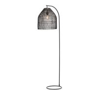 MERCATOR Sawyer Rattan Floor Lamp - Black - E27 MFL013BLK