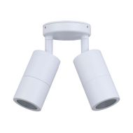 WALL GU10 X 2 (Max 35W HAL) PILLAR D/ADJ RND BASE WH PG2AWH CLA Lighting