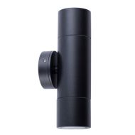 WALL GU10 X 2 (Max 35W HAL) PILLAR UP/DN BLK PGUDBL CLA Lighting