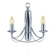 Maypole Wall Light Candelabra Satin Chrome 60W R6342-2B-SC Superlux