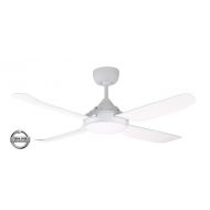 SPINIKA - 48"/1220mm Glass Fibre 4 Blade Ceiling Fan in Satin White - Indoor/Outdoor/Coastal - SPN1204WH