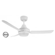 STANZA - 48"/1220mm Glass Fibre Composite 3 Blade Ceiling Fan with 2x B22 Lamp Holder - White - Indoor/Covered Outdoor  - STA1203WH-L