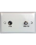 Wallplate Single F Type & Pal Connections