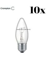 10Pk 25w Incandescent Candle Light Bulb Screw E27 240V Clear Dimmable 11073