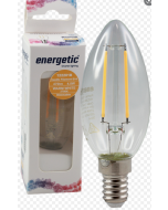 4.8 Watt Candle Dimmable LED Filament Bulb (E14) Clear Energetic - 122201B