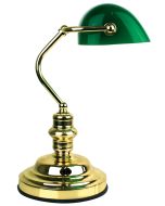 BANKERS LAMP TOUCH BRASS / DARK GREEN