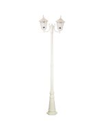 Chester Twin Head Curved Arm Tall Post Light Beige - 15050	