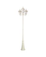 Chester Triple Head Curved Arm Tall Post Light Beige - 15056	