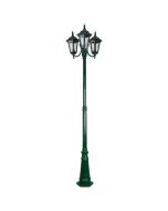 Chester Triple Head Curved Arm Tall Post Light Green - 15059	