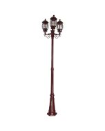 Vienna Triple Head Tall Post Light Burgundy - 15940	