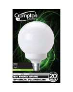 Crompton CFG20 Spherical Compact Fluorescent Lamp 20W Bayonet Cap - 25527