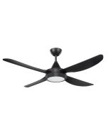 VECTOR 52'' ABS CEILING FAN WITH LED LIGHT-BLACK WITH BLACK BLADES 20168/06 BRILLIANT LIGHTING