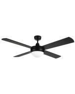 Tempest BLACK Ceiling Fan with Light 4 Blade 52" 1300mm Brilliant 99988/06